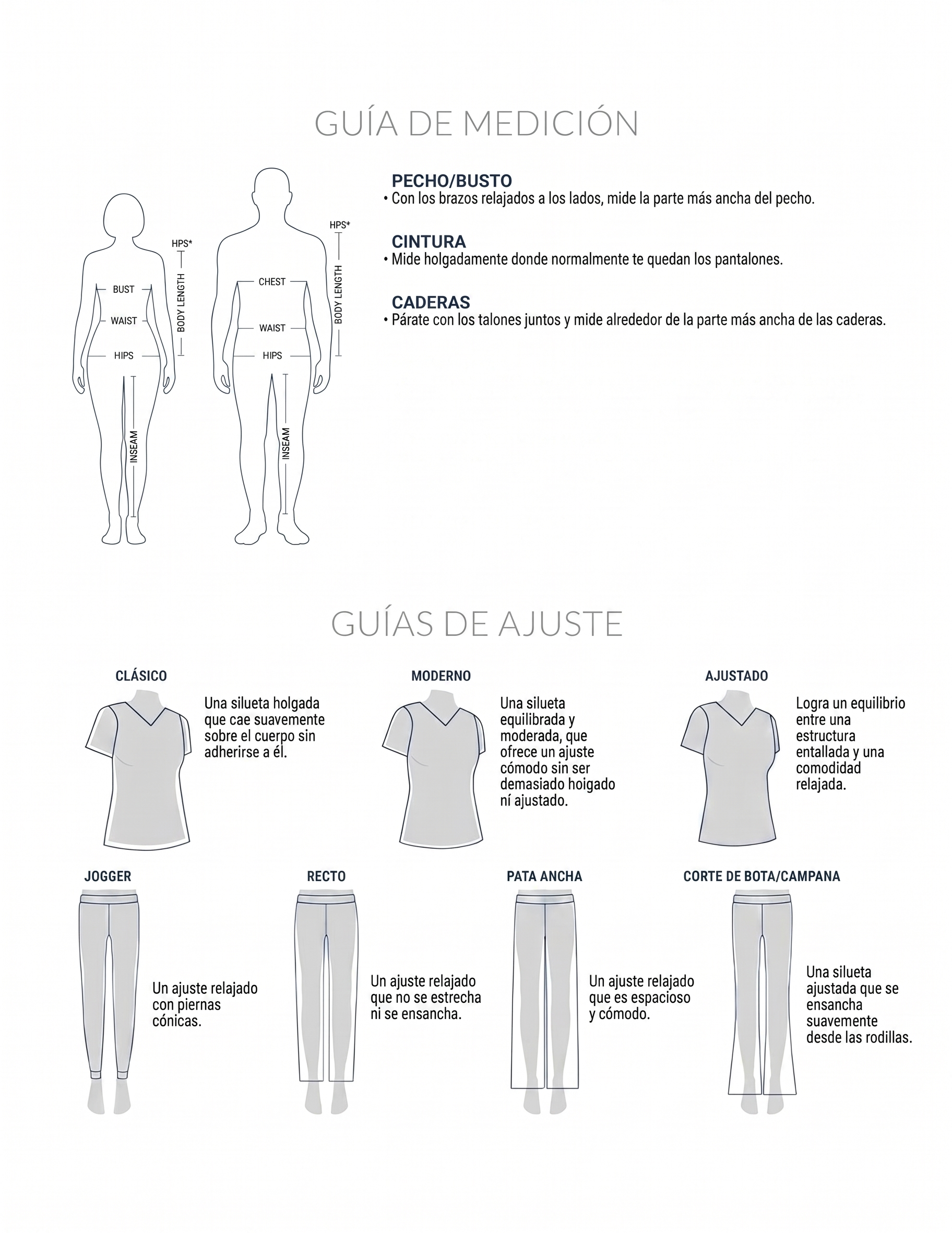 Guía de tallas Maevn