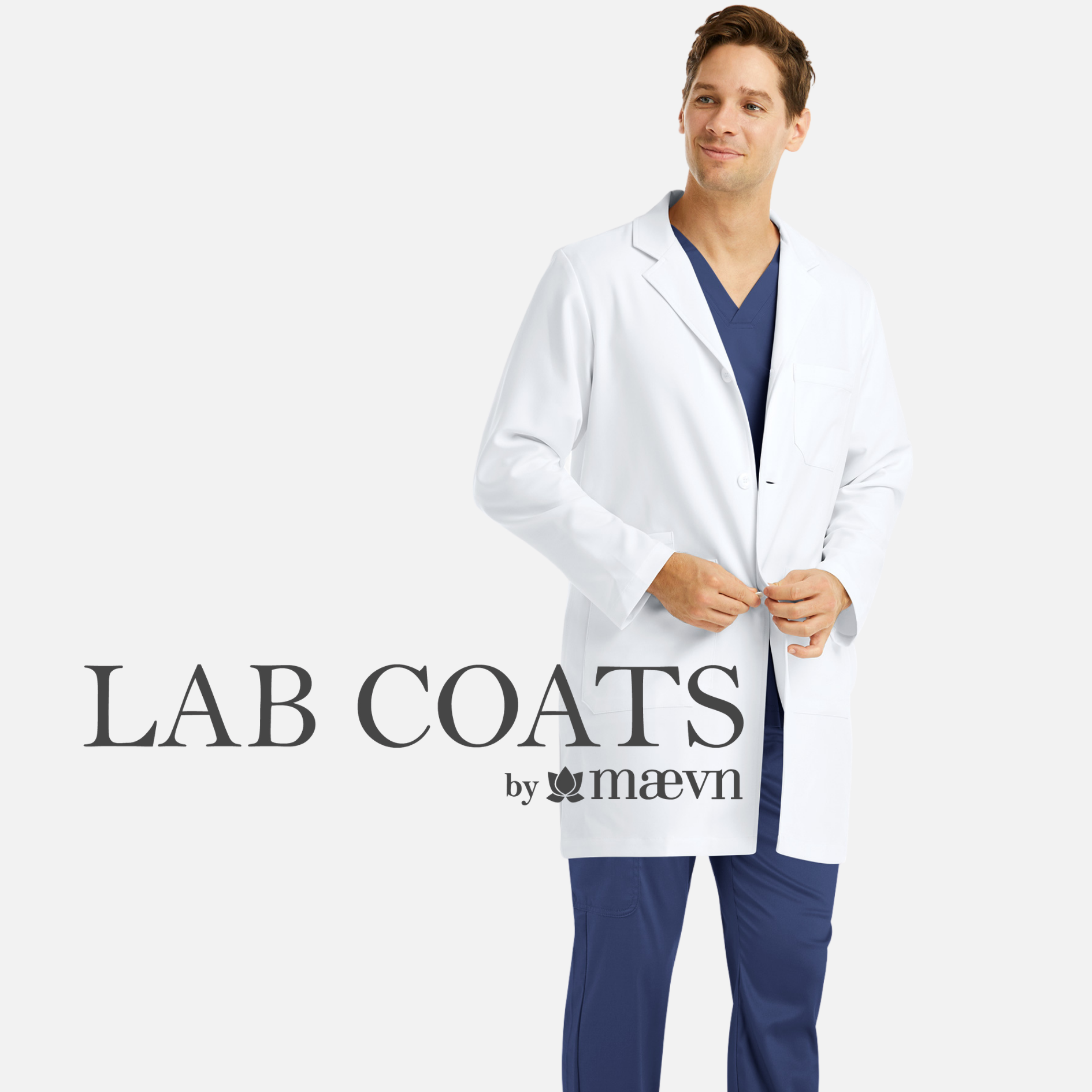 Bata de Laboratorio Antifluidos  Caballero Largo Medio